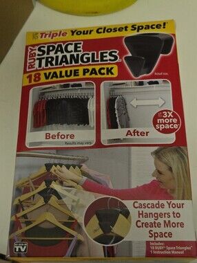 Ruby Space Triangles 18 Value Pack Closet Hanger Organizers - Black